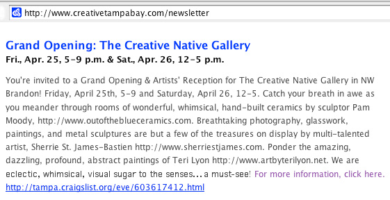 Creative Tampa Bay Newsletter