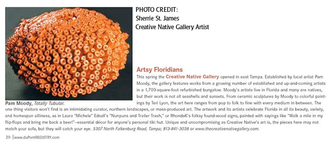 Tampa Bay Magazine - Creative Native Gallery by Catherine B. Mitseas